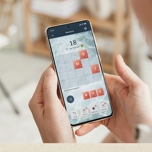Peaceful word game mobile app design