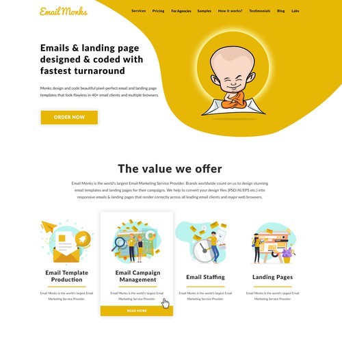 Homepage Redesign for EmailMonks 