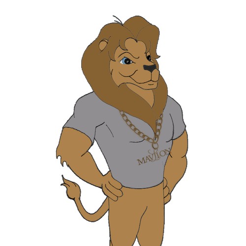 Lion mascot brown
