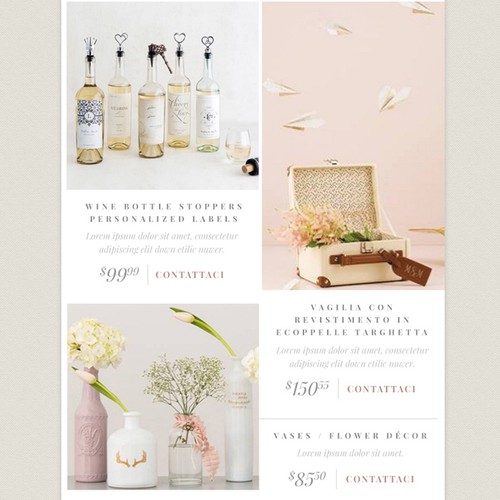 Responsive Mailchimp Newsletter for a wedding boutique