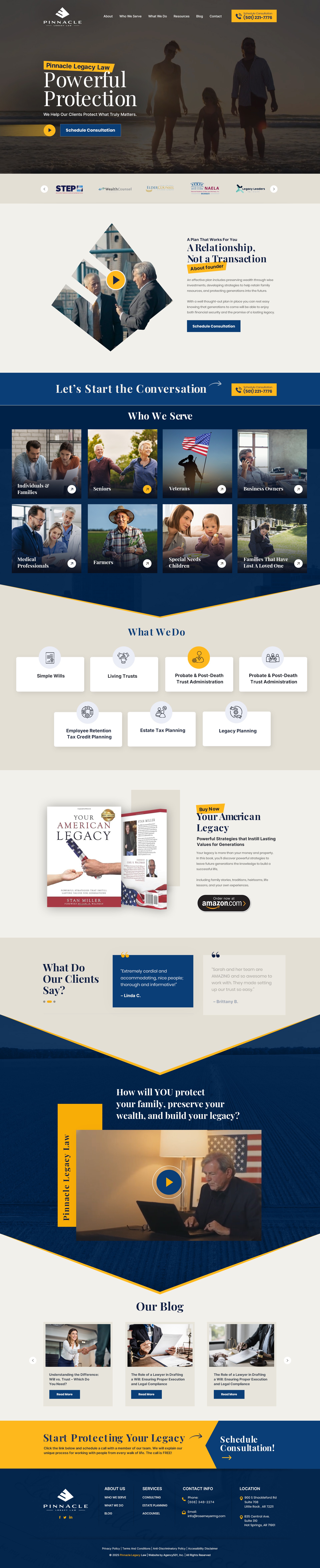 Modern home page for estate planning law firm