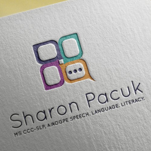 Creative logo for speech/language/reading private practice
