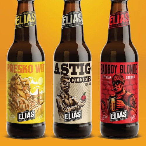 elias beer label design