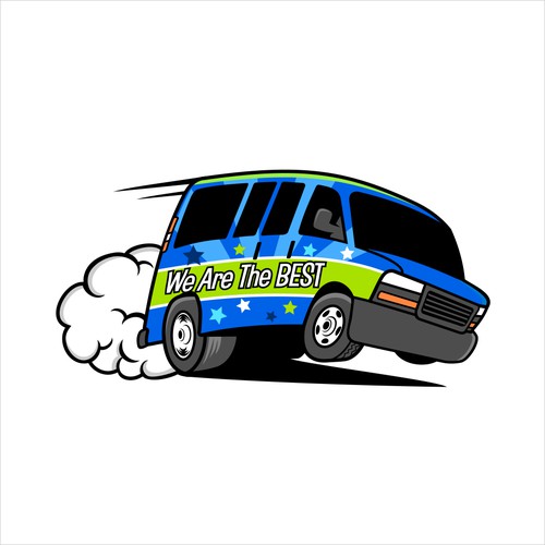 Fun (cool blue) van illustration