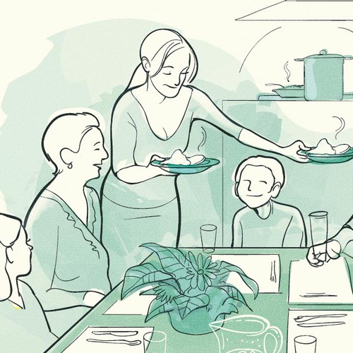 Illustration for "Quick Help for Meals", project at University of Southern California