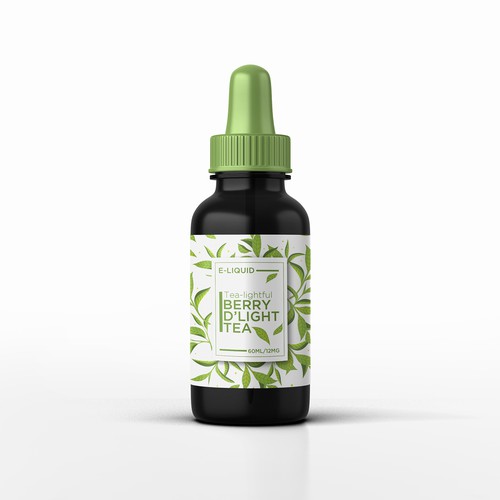 Create a fun and playful design for a new tea inspired e-liquid brand