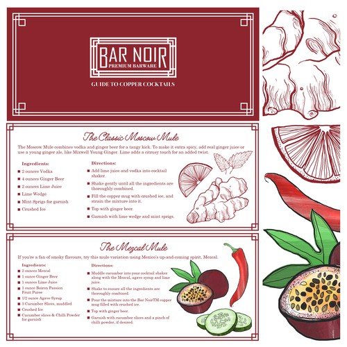 Cocktail Leaflet Design & Illustrations