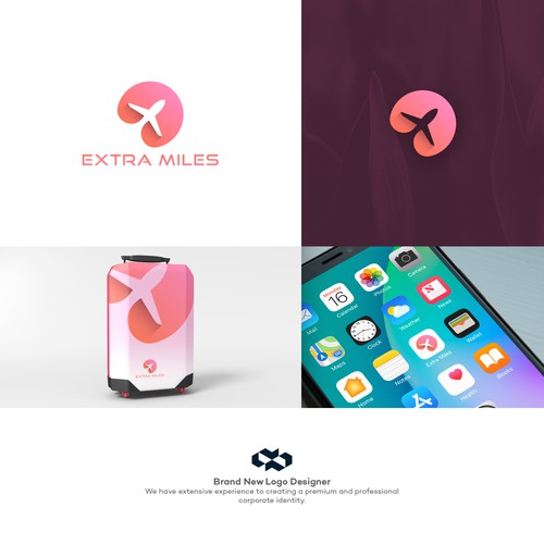 Extra Miles Luxury travel company logo design