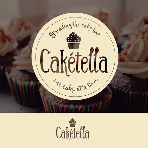 Retro/vintage cakeshop and tearoom logo for Cakétella