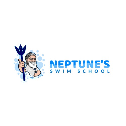 Illustrated logo for a Swim School