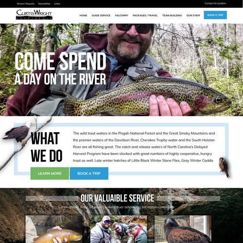 Fishing site/landing page /home page