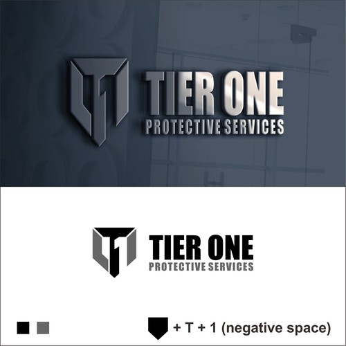 Strong logo with negative space concept