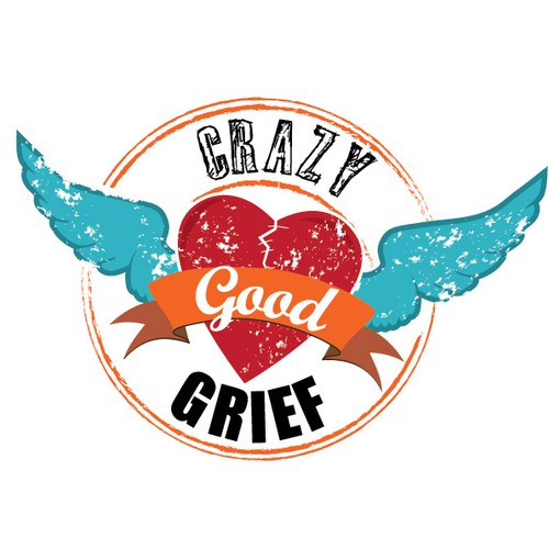 Crazy Good Grief Needs a Creative Angel Wings & Heart Logo Design