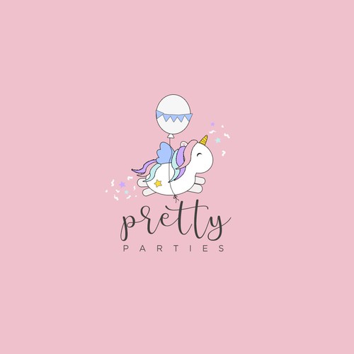 Fun concept logo for pretty parties