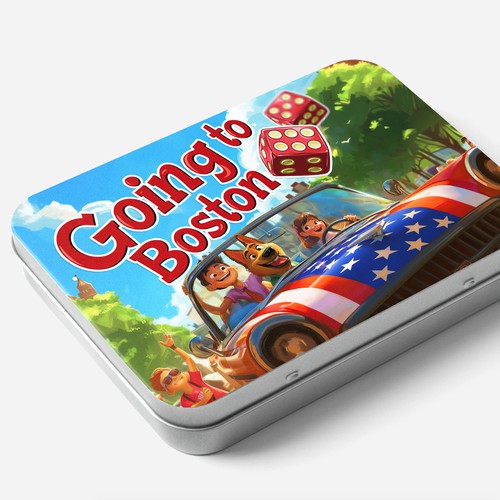 Label for children's game "Trip to Boston"