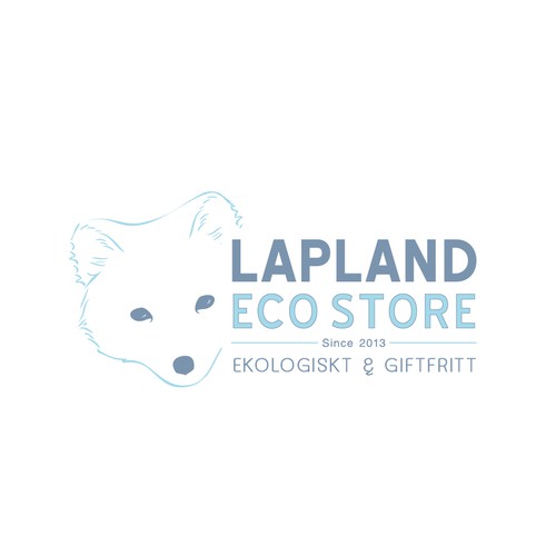 A polar fox in a logotype for the Lapland Eco Store
