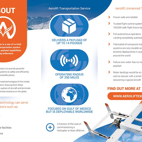 Brochure design for drone transportation