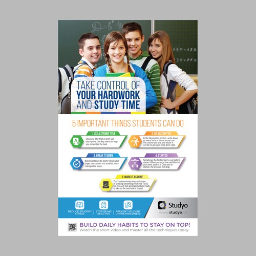 Design a tips and tricks poster for Studyo users