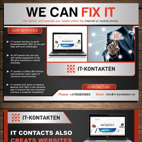 Making a fresh company advertisment postcard IT-Kontakten