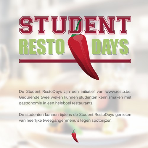 Create a modern logo for a gastronomic event for students. 