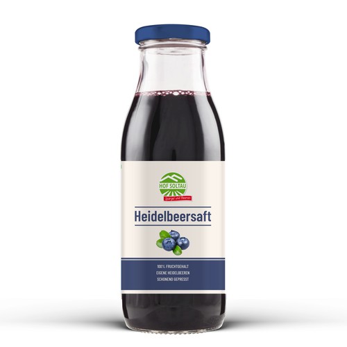 Blueberry juice label
