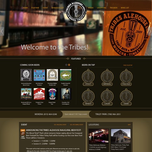 New website design wanted for Tribes Alehouse