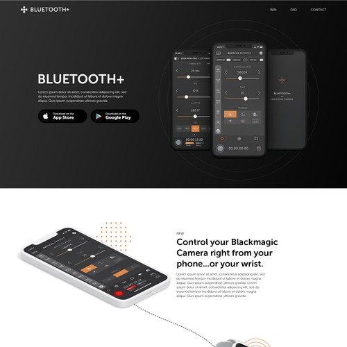 Catching One-pager Web Site Design for existing iPhone/Android app