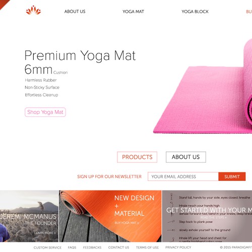 Design a killer website for the exciting yoga + fitness brand ParadigmFit.