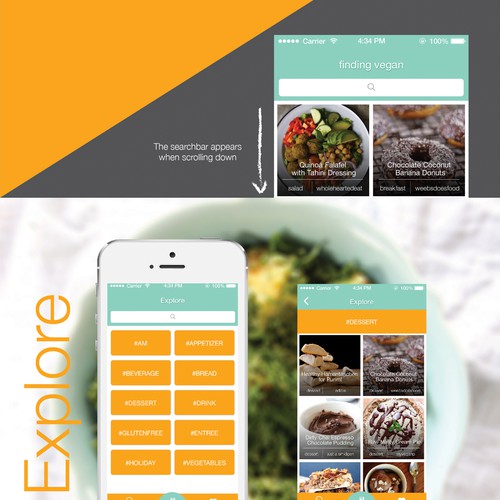 Design an App for popular food browsing website