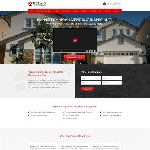 Web design concept for a property management company