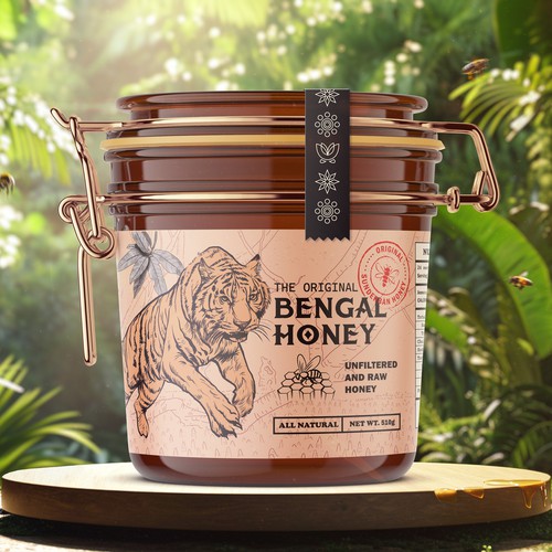 Bengal Honey - Honey Jar Label Design