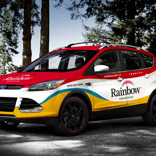 RAINBOW COMMUNICATIONS CAR WRAP DESIGN