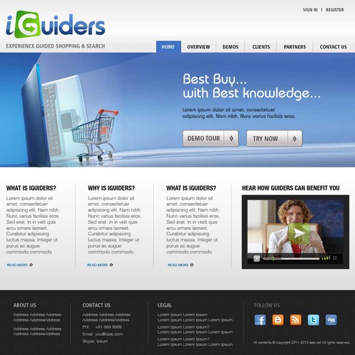 Website design for Guided Shopping company