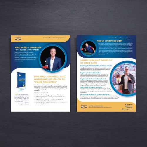 Clean and professional speaker sheet design