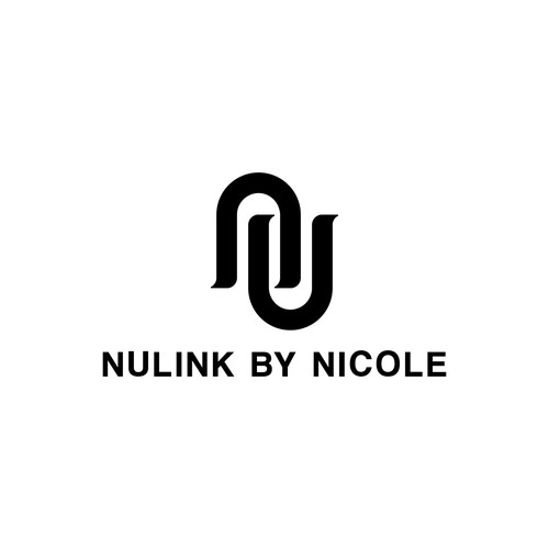  initial logo letter NU