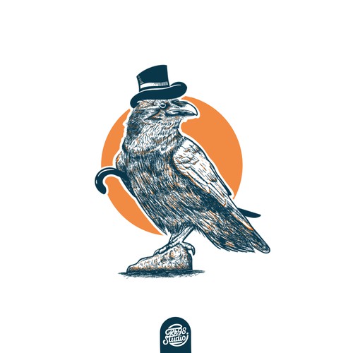 crow in hat