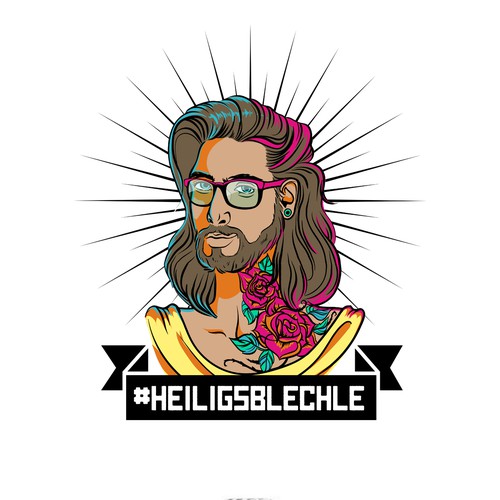 Hipster Jesus design for a drinkbottle