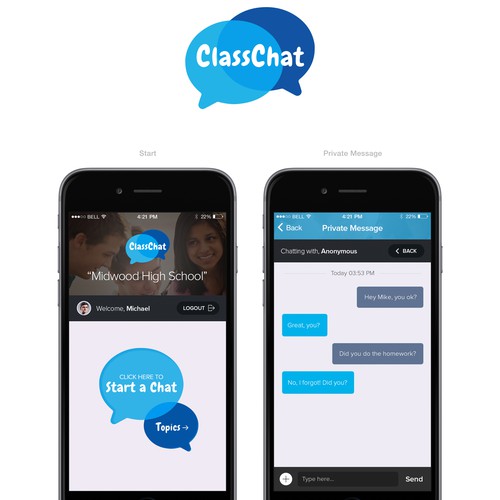 Create an awesome design for our messaging/chatroom app!
