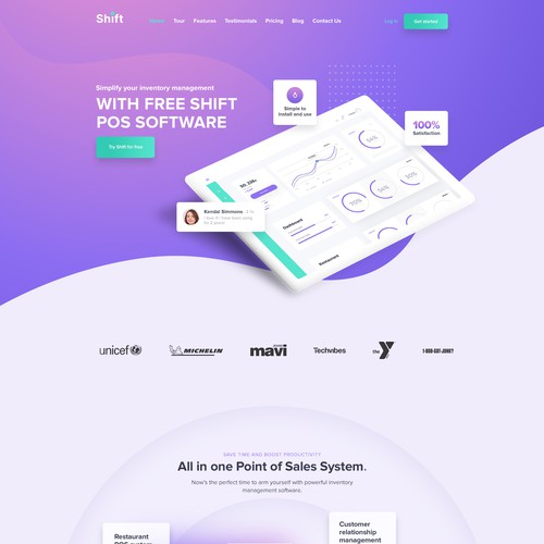 Landing page design