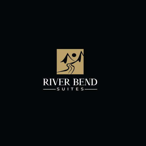 Logo for hotel which lays bend of the river