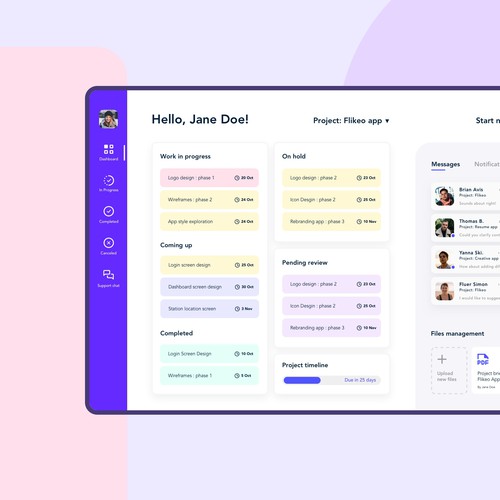 Web app - dashboard 