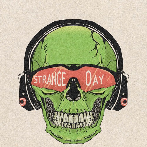 Skull/Alien Patch Design illustration