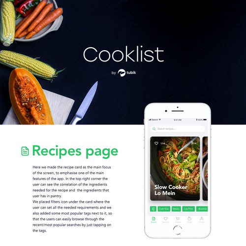 Concept for a Recipe App