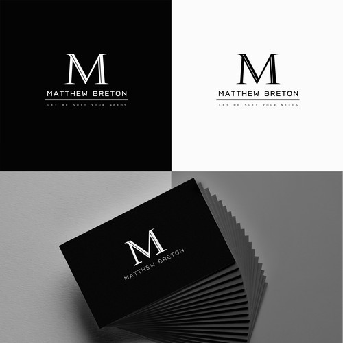 Masculine logo for a men's suit brand