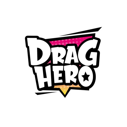 Comic book logo for Drag Queen merchandise company