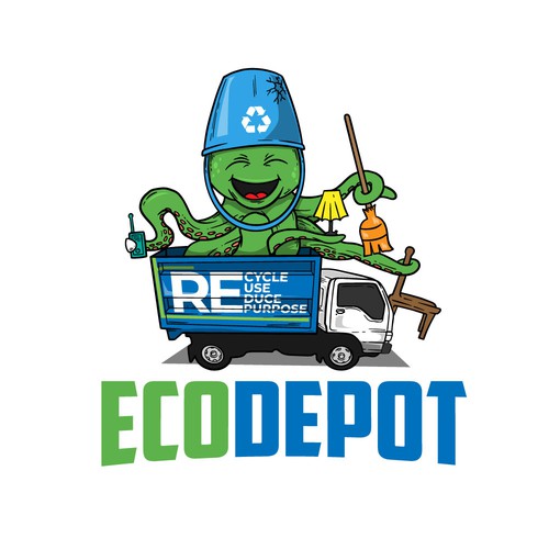 Octopus mascot for Eco Depot company! 