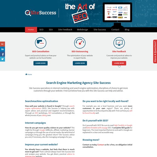 Create homepage design for Search Engine Marketing Expert 