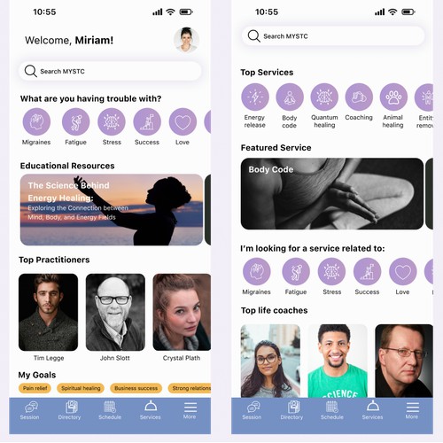 MYSTC app design