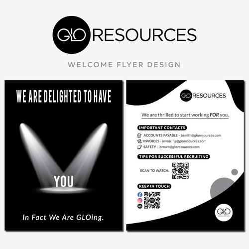 GLO Resources – Welcome Flyer Design