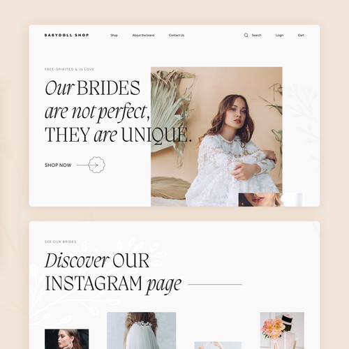 Bridal webshop redesign - Concept